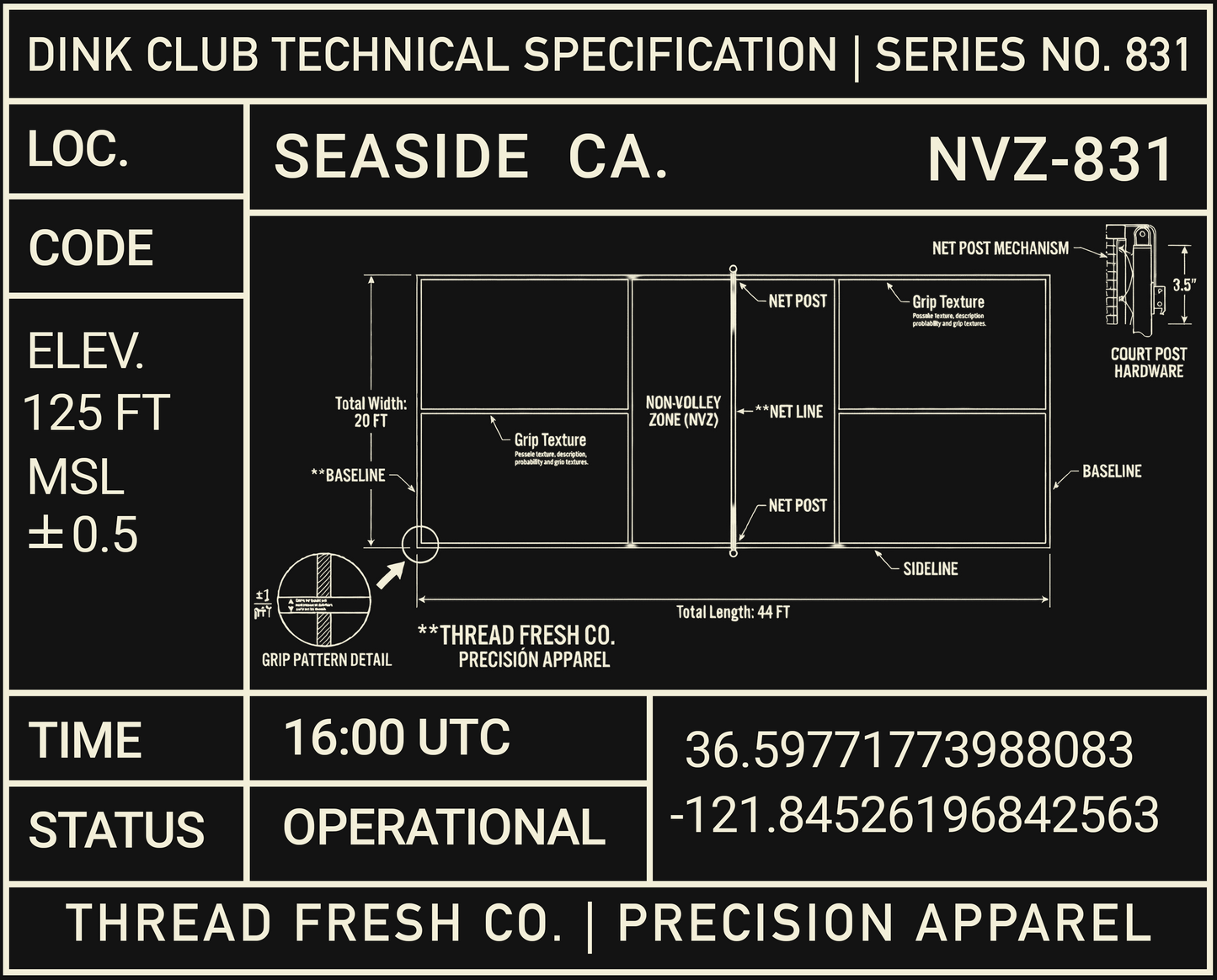 831 Full Spec Series // Precision Pickleball Blueprint Collection